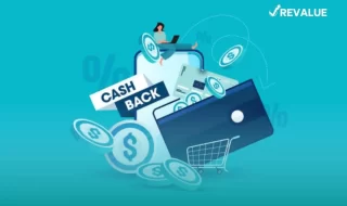 Representación del funcionamiento de las plataformas de cashback, en las que las marcas dan una comisión por el producto que la plataforma vende, y una parte se regresa al cliente.